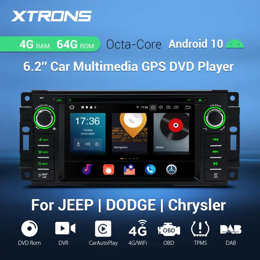 XTRONS 6 2 &quotAndroid 10 PX5 автомобильный стерео DVD плеер GPS навигация для JEEP свобода