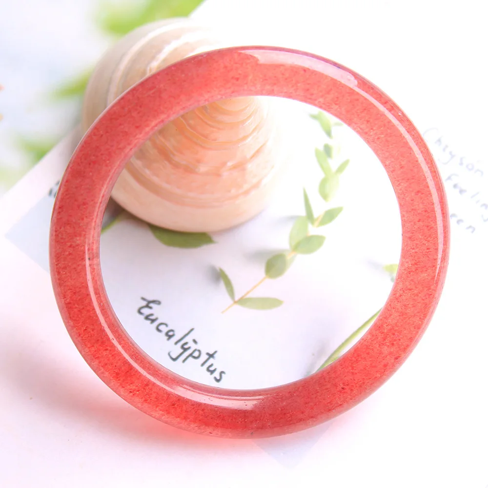 

Браслет-манжета женский с натуральным камнем, Ювелирное Украшение на запястье с кристаллом красной клубники, кварцевый изящный энергетиче...