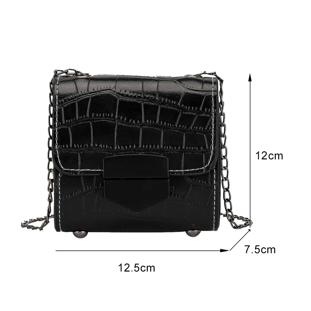 

Retro Women Chain Alligator PU Crossbody Pouch Lady Mini Casual Shoulder Bags Youth Ladies Simple Versatile Bag
