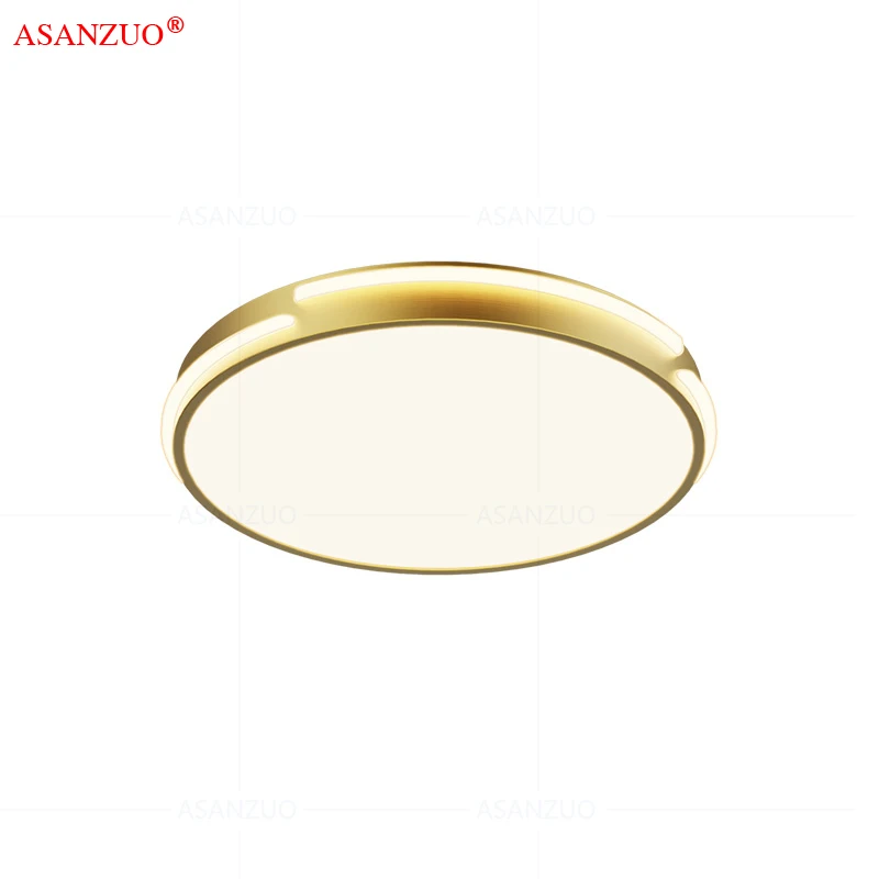 

Nordic copper led living room bedroom lamp balcony lamp study personality master bedroom round ceiling lamp