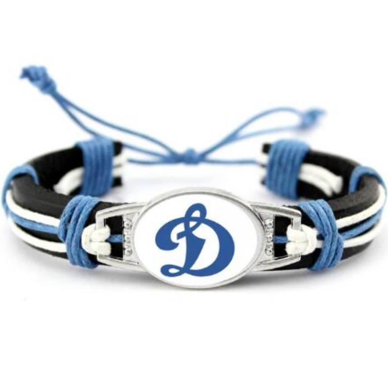 Прямая поставка! Браслеты ручной работы из натуральной кожи с логотипом команды