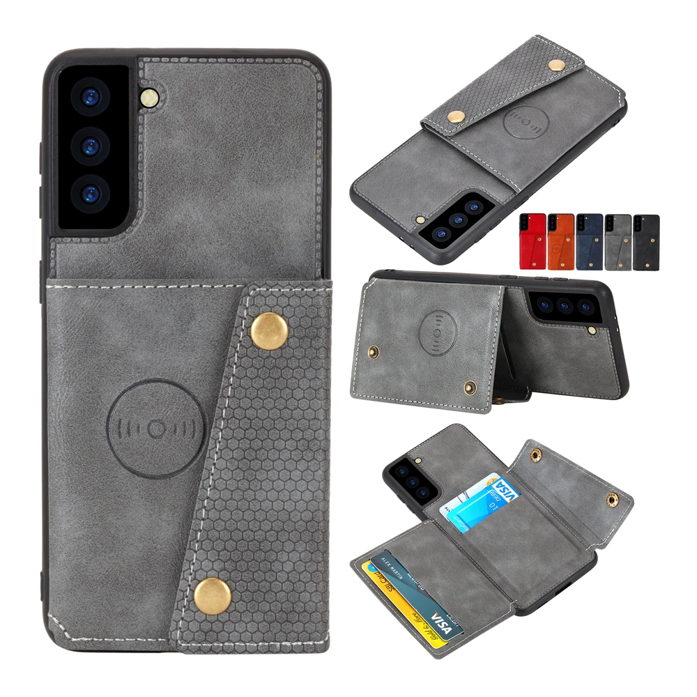 

Retro PU Flip Leather Case For Samsung Galaxy S21 S20 FE A72 A52 A12 A42 A51 A71 A41 A21S S10 A11 Multi Card Holder Phone Cases