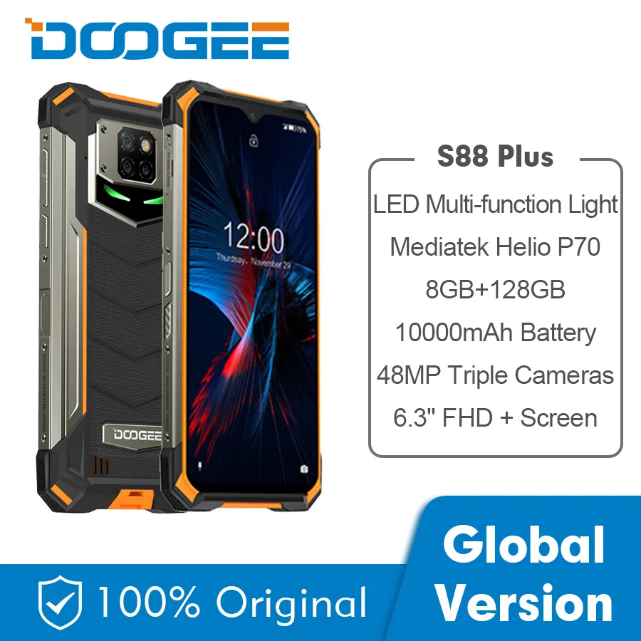

Смартфон DOOGEE S88 Plus защищенный, 8 + 128 ГБ, 48 МП, IP68/IP69K