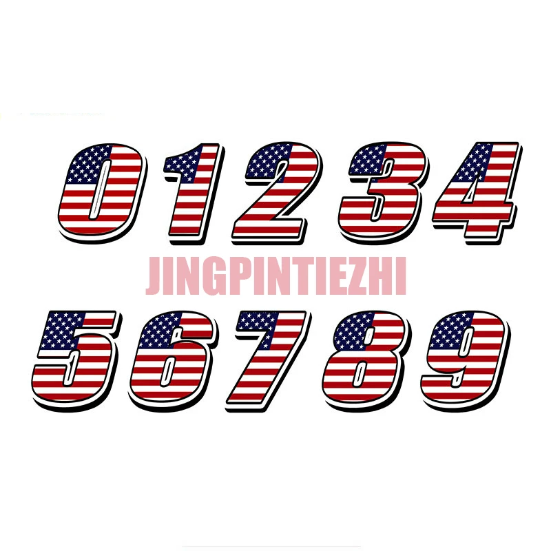 

Car Sticker Styling Racing Numbers Usa United States Flag Stickers Motocross Moto Auto Decal Vinyl