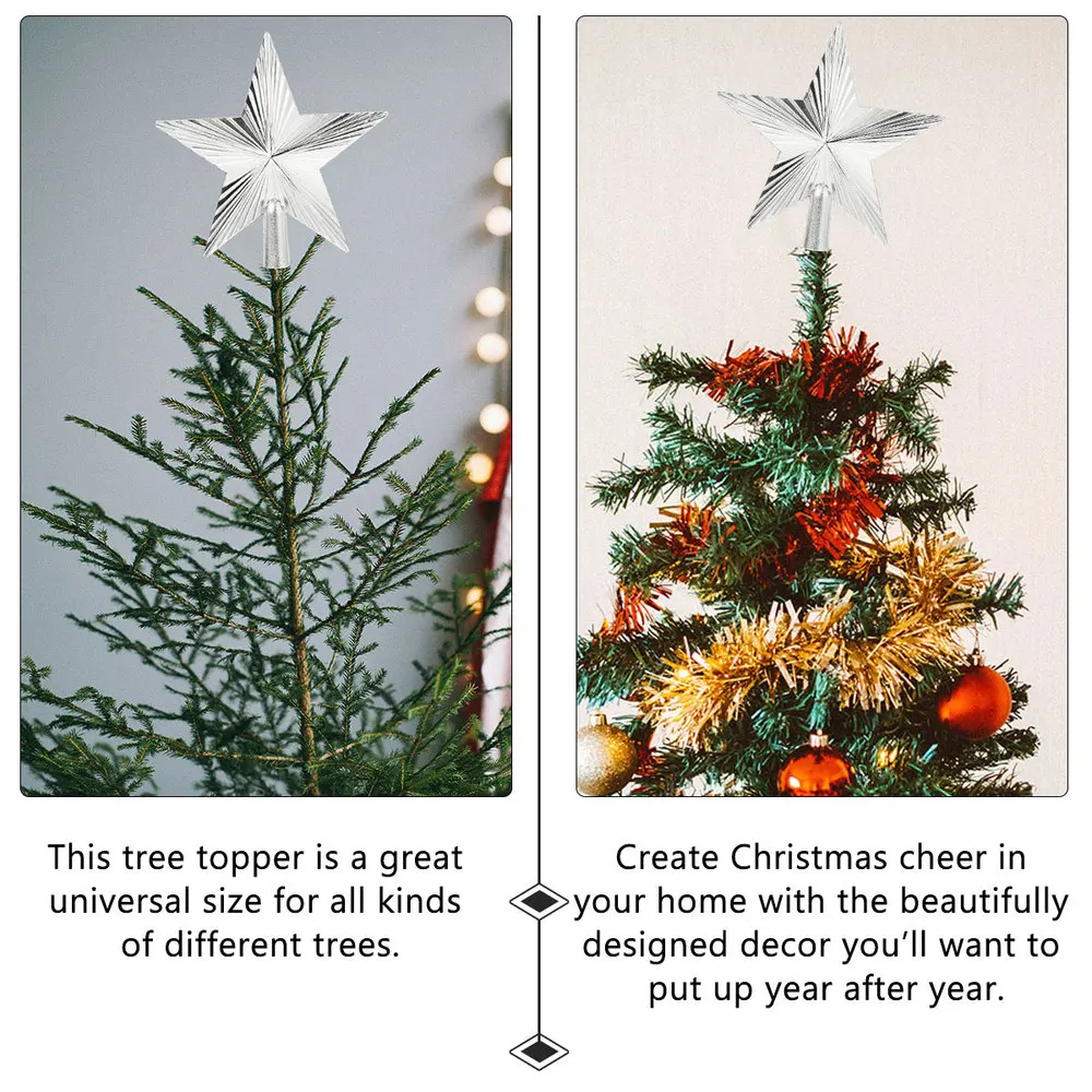 

2pcs Christmas Tree Star Holiday Topper Decoration Star Tree Topper