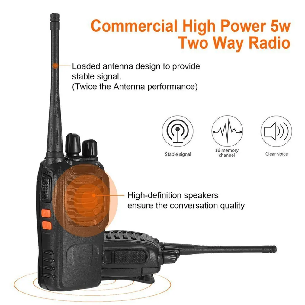 2 шт./лот BAOFENG BF-888S рация UHF двухстороннее радио baofeng 888s UHF 400-470 МГц 16CH портативный приемопередатчик с наушником