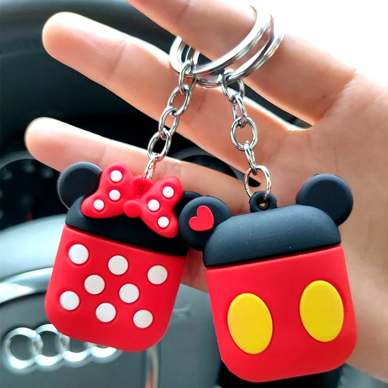 2 шт мультфильм брелок Микки Минни автомобиль женский милый красный цепь авто