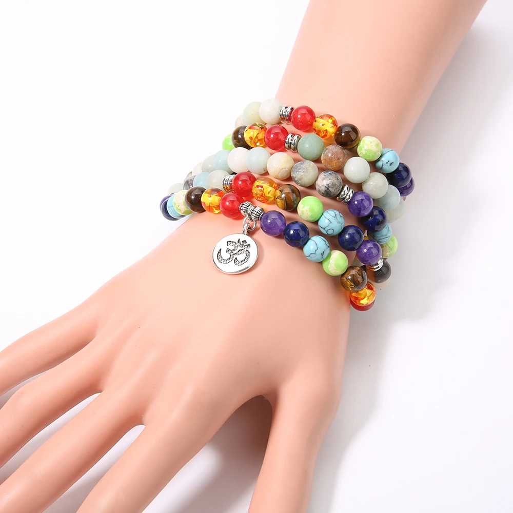 SHINUS BOHO mala бисер Йога браслет натуральный камень 8 мм бисерный декларирующий