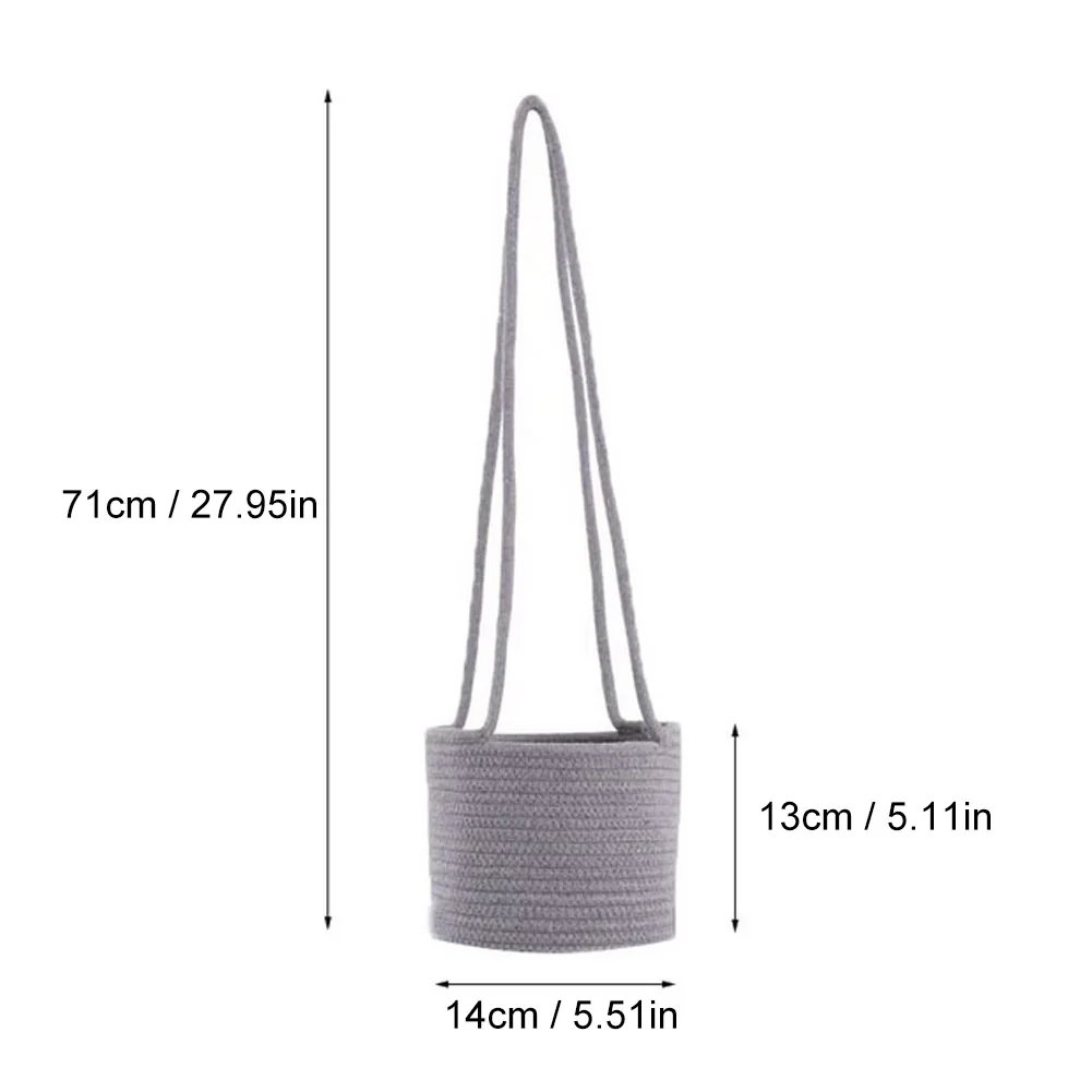 

Hanging Flower Basket Woven Plants Holder Rope Hanging Planter Hand-Woven Storage Basket Decorative Plants Hanger For Home Decor