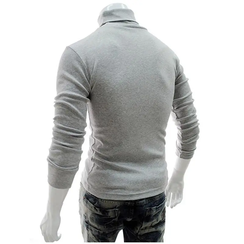 

Mens Roll Turtle Neck Pullover Long Sleeve Jumper Tops Casual Slim Fit Sweater Top
