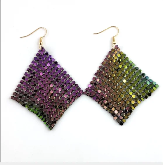 Серьги-подвески с блестками круглые блестящие серьги геометрическим узором