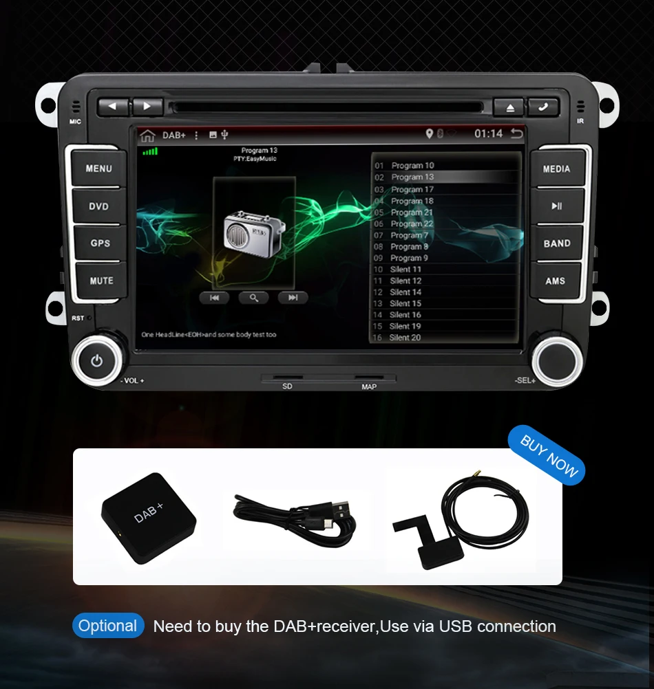 Eunavi 2din 7 дюймов Восьмиядерный Android 9,0 Автомобильный Dvd радио плеер Gps Navi для Vw Skoda Polo Passat B6 Cc Tiguan Golf 5 Fabia Wifi Rds