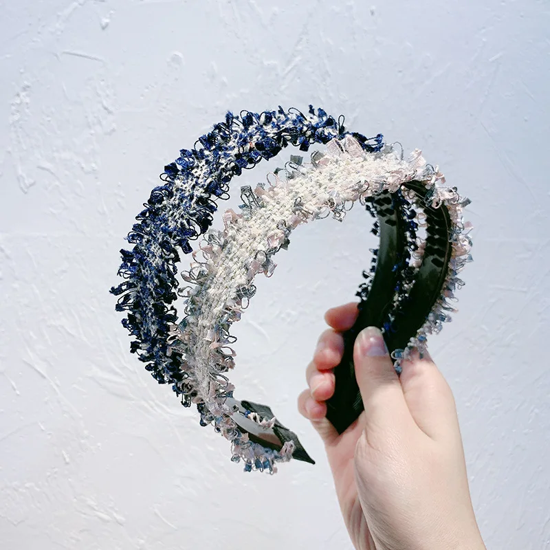 Женская трикотажная повязка на голову с зубчатой головкой обруч карамельного