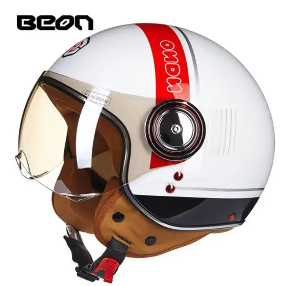 110B-08 BEON мотоциклетный шлем Chopper 3/4, винтажный шлем с открытым лицом, мотоциклетный шлем, шлем для мотокросса, мотоциклетный шлем для скутера - Цвет: 110B-08