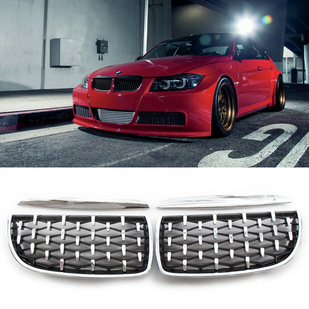 Пара для BMW E90 E91 3 серии 320i 323i 325i 328i 330i 2005 2012 Алмазная решетка метеорный стиль