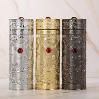 silver insulated liner chinese style thermos cup classical dragon phoenix gem decoration thermal bottles for water tea coffee