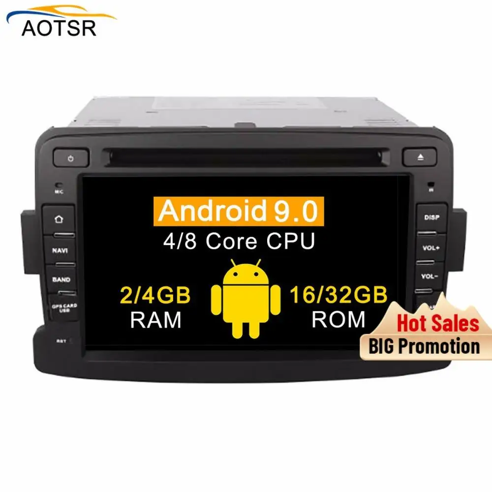 Автомобильный мультимедийный dvd плеер IPS Android 9 0 головное устройство для Renault Duster