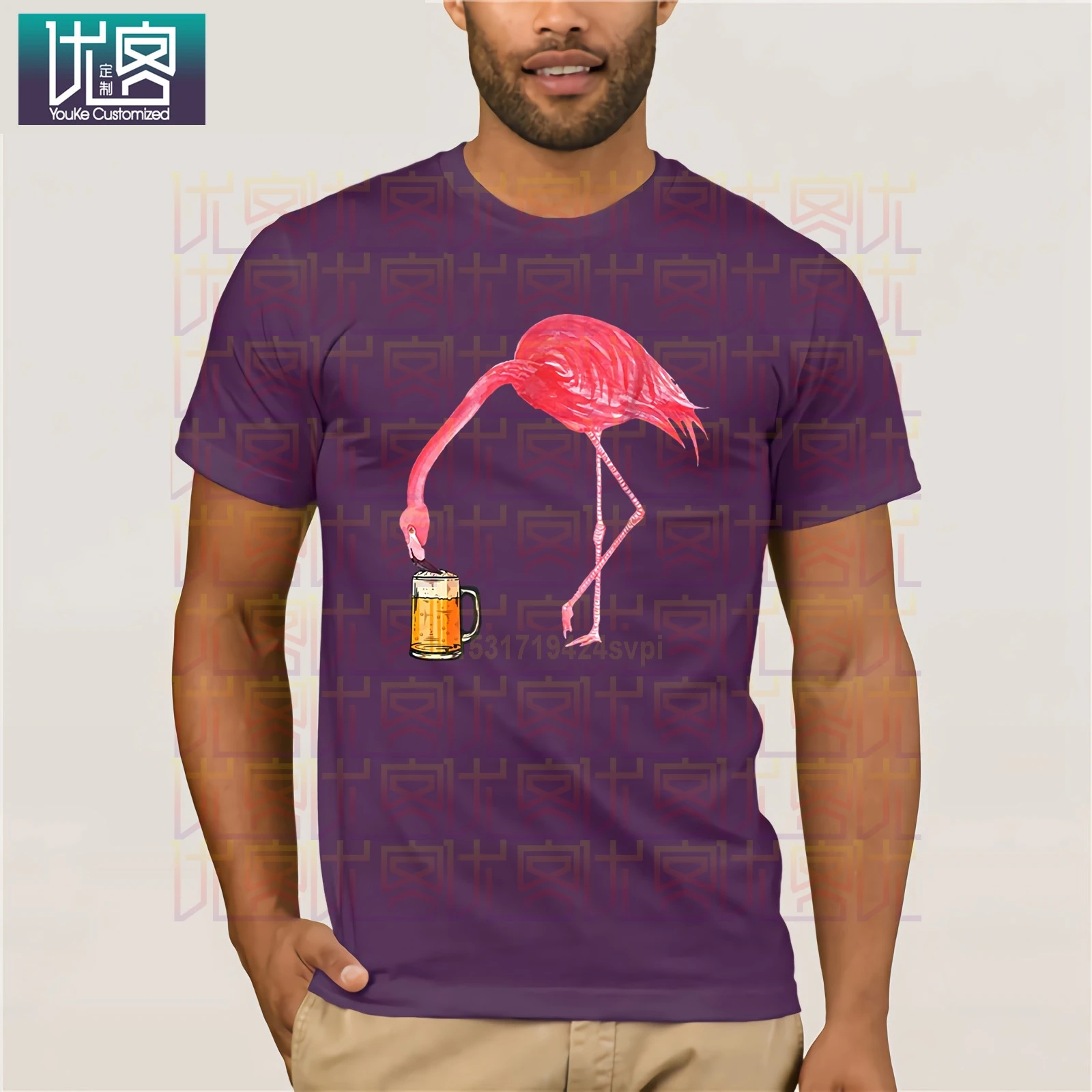 

Brand Beer Lover s Flamingo Party t-shirts men t shirts Harajuku Funny Print Tshirt Men Hip Hop Homme Tops tees s-4XL