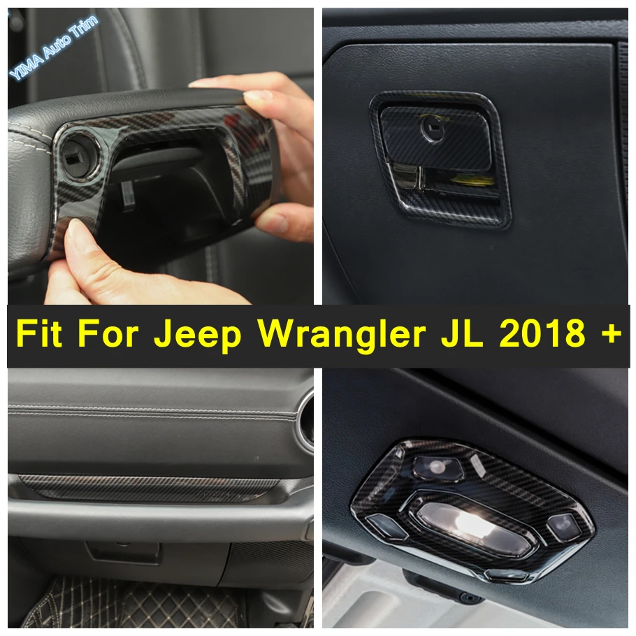 

Car Styling Co-pilot Glove Box Handle / Reading Lights Lamp Cover Trim Dashboard Panel For Jeep Wrangler JL 2018 - 2022 Interior