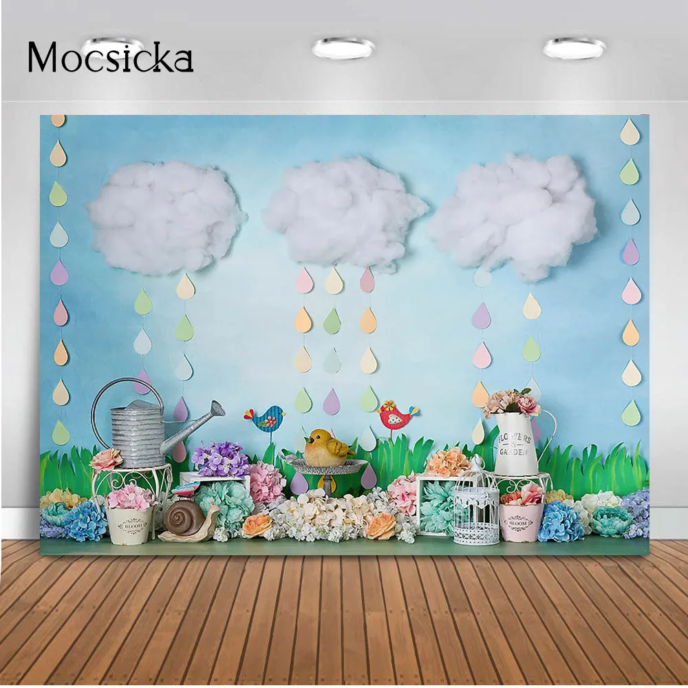 

Фон для фотосъемки новорожденных детей, Майский цветок, торт