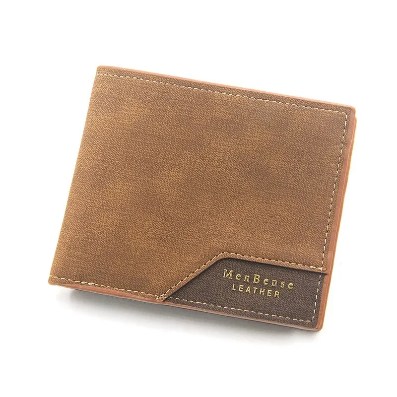 

Fashion Men's Wallet Money Bag Solid Color Leather Business Short Wallet Famous Vintage Walltes Multi-card Soft Purse Coin Bag