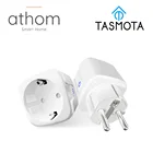 Умная вилка ATHOM preflashed TASMOTA, работает с домашним контролем потребления электроэнергии, 16 А