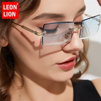 leonlion high quality rimless sunglasses women square sunglasses women luxury brand sun glasses for men oculos de sol feminino