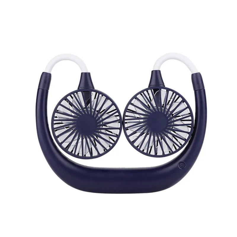 

Portable USB Rechargeable Wearable Handing Neck Fan Personal Mini Neck Double 3 Speed Adjustable Fans