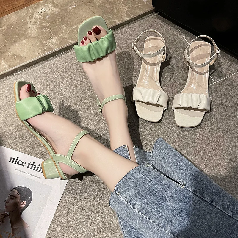 

Med Fashion Womens Shoes 2021 Block Heels Roman Sandals Espadrilles Platform Suit Female Beige Medium Luxury New Chunky Comfort