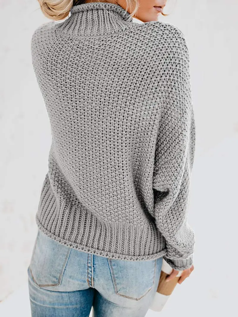 

turtleneck women sweater autumn long sleeve pullover women casual solid gray khaki winter clothes women sueter feminino 2019