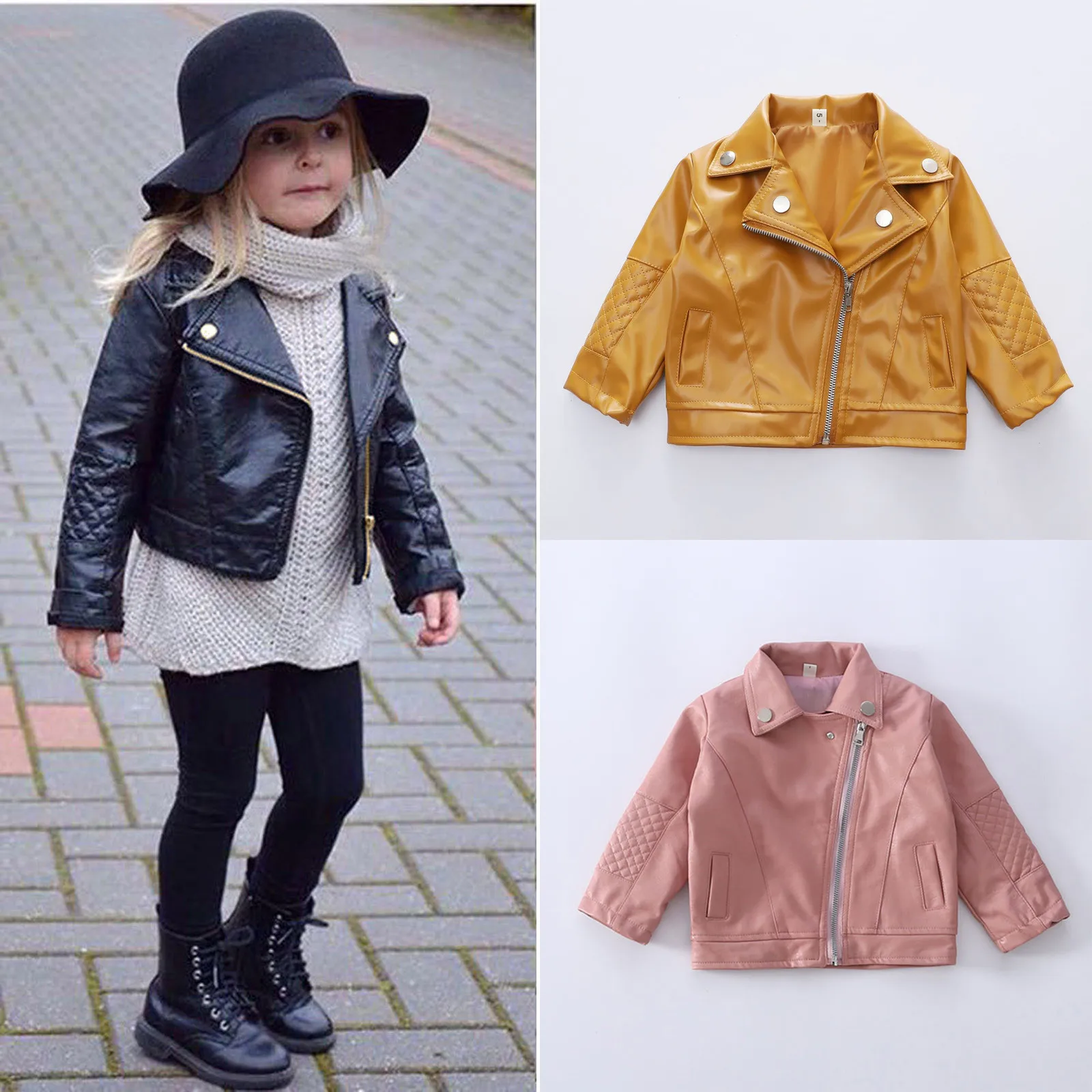 

Winter Children Leather Jacket Autumn Winter Girl Boy Kids Baby Outwear Leather Short Jacket Clothes High Quality Newborn Coat