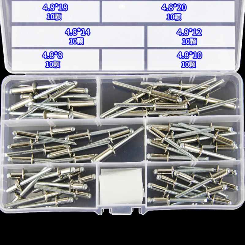 180 шт./компл. M3/ M4/ M4.8mm алюминиевые слепые заклепки из нержавеющей стали украшения