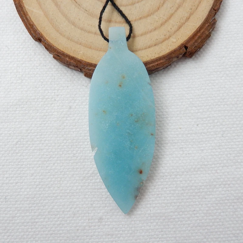 Резной Амазонит в форме листьев натуральный камень ручная работа подвеска