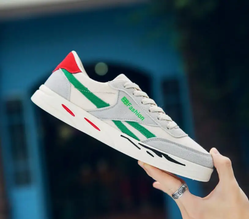 

2021 new men's board shoes all-match men casual shoes outdoor running shoes fashion PU men sports shoes Spell color sneakers