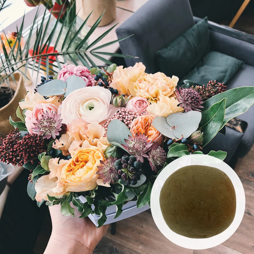 

1 Set 6 Pcs 9CM Round Flower Bricks Floral Styrofoam Wedding Flower Mud Foams