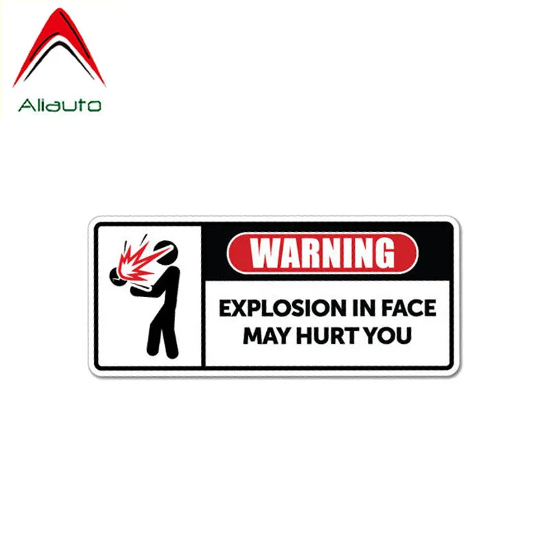 Забавная Автомобильная виниловая наклейка Aliauto предупреждающая взрыв в лице