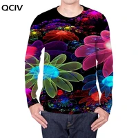 qciv hippie long sleeve t shirt men flower hip hop art 3d printed tshirt funny long sleeve shirt mens clothing new big size