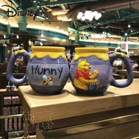 disney mugs cartoon cute winnie the pooh honey pot ceramic cup home office large capacity milk cup honey jar coffee cup