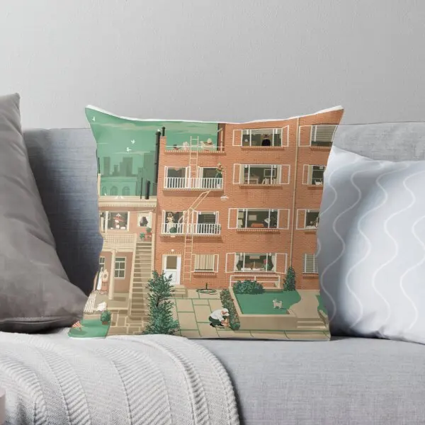 

Travel Posters - Hitchcocks Rear Window Soft Throw Pillow Cover Print Pillow Case Waist Cushion Cover Pillows NOT Included