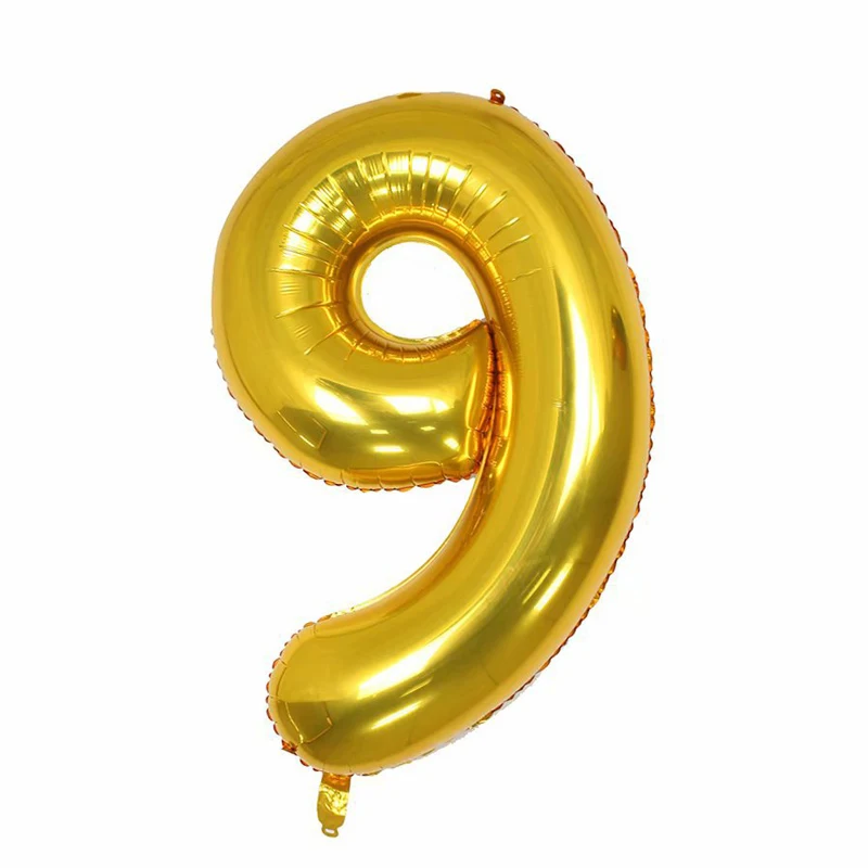16 дюймов номер Фольга шары Золотой фигурка из серебра шар Baby Shower украшения Одежда