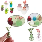 6 видов стилей для кукольного домика, мебель, миниатюрные синие стеклянные кувшины, стеклянная ваза, 112 масштаб, кухонная игрушка