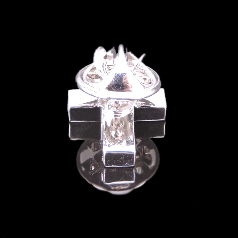 Мужская/женская брошь на лацкан черная с эмалью