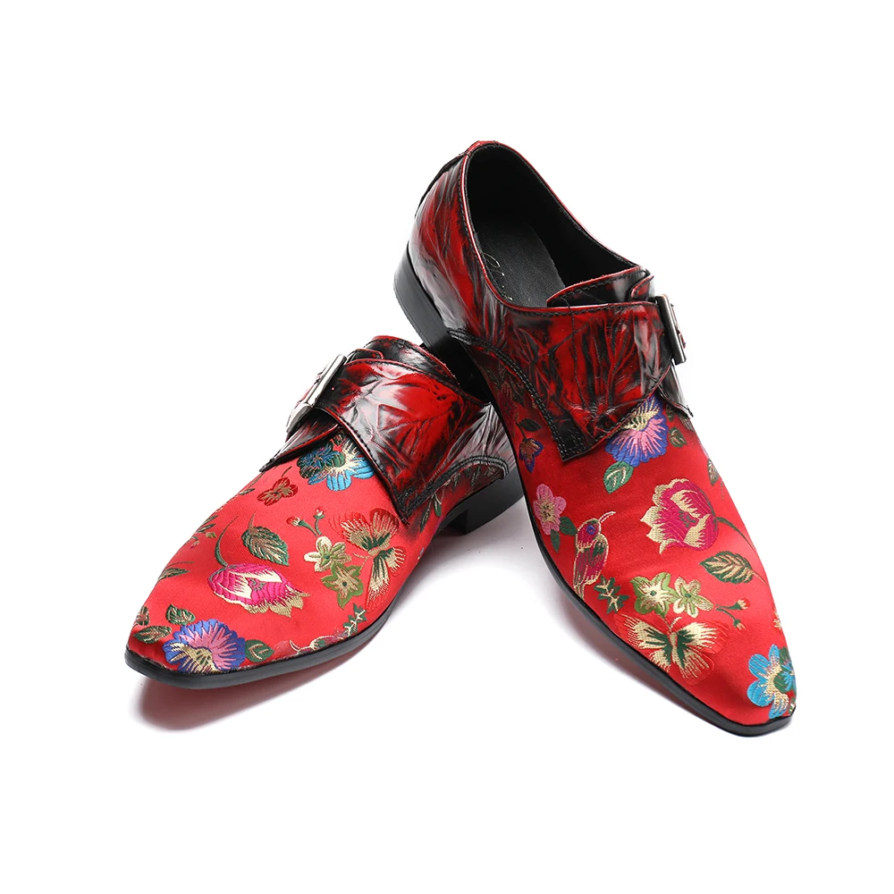 Christia Bella Модные Цветочные вечерние мужские туфли-оксфорды из натуральной кожи с