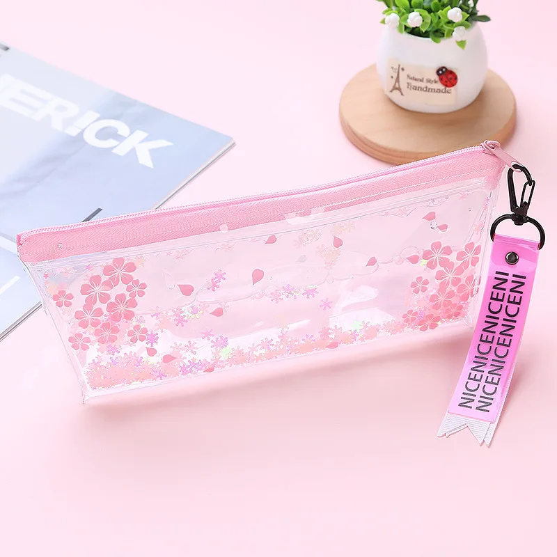 Чехол карандаш Kawaii sakura прозрачный школьный пенал для масла школьные