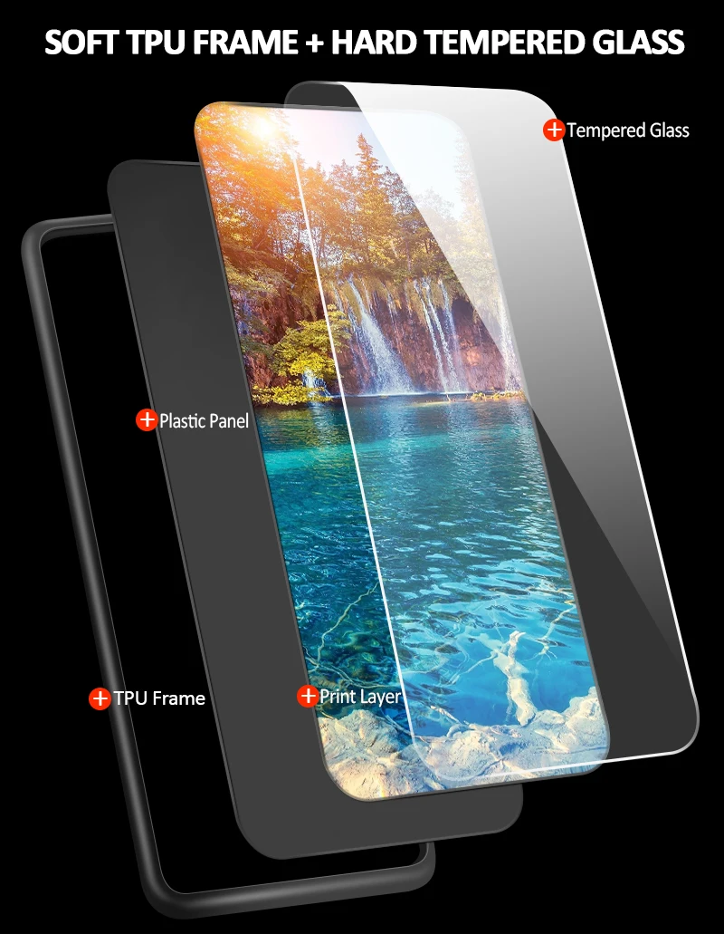 Чехол из закаленного стекла для Xiaomi 5X6X8 9 SE A1 A2 Lite TPU Capa для Redmi Note 4x 5A 6 7 Pro Prime роскошный противоударный жесткий чехол