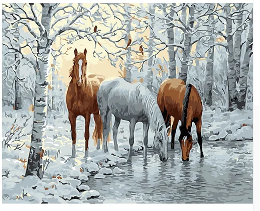 GATYZTORY Paint By Numbers For Adults Children Horse Picture DIY HandPainted Oil Painting Drawing On Canvas Home Decoration
