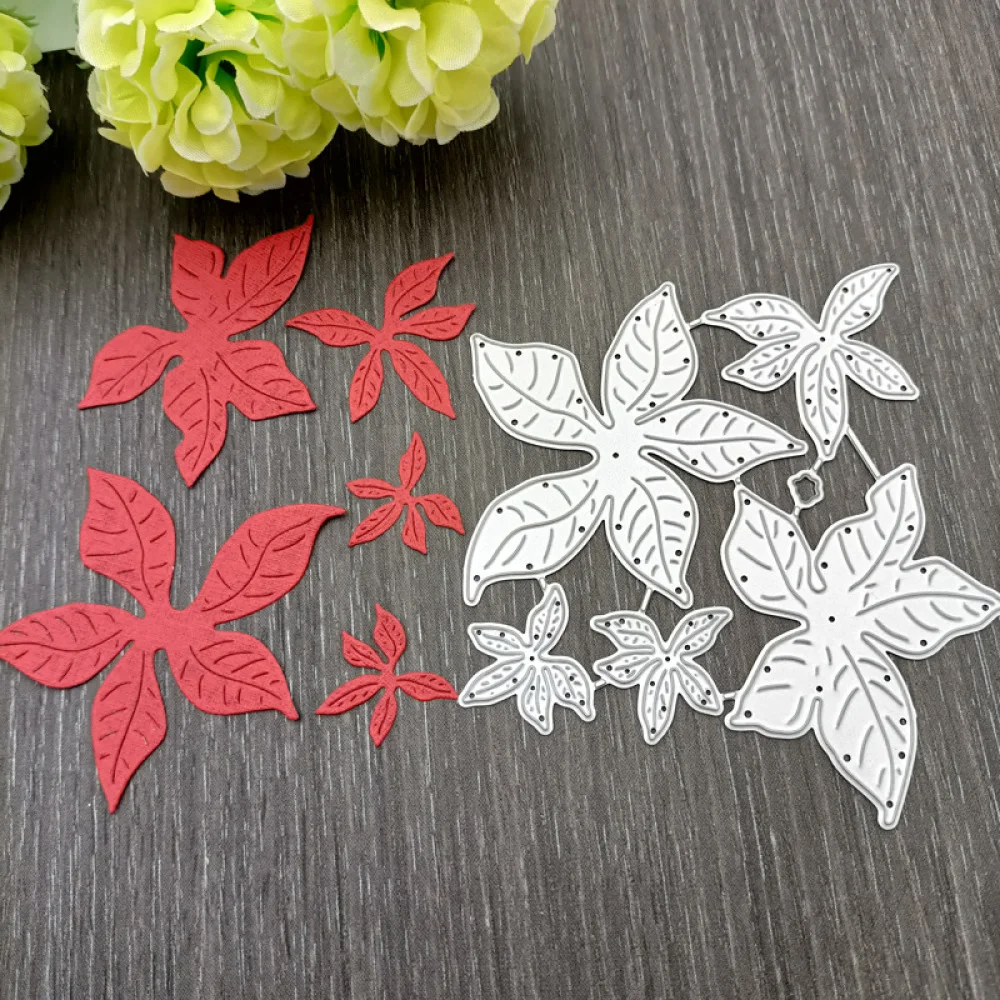 

2022 New Arrival 5pcs Leaves Windmill Tree Leaf Metal Cutting Dies Embossing Scrapbooking Stencil Craft Cut Die For DIY Card