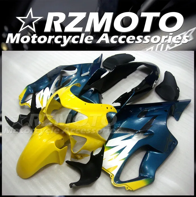 

Injection Mold New ABS Motorcycle Whole Fairings Kit Fit for HONDA CBR600 F4 1999 2000 99 00 FS Bodywork set Blue Yellow