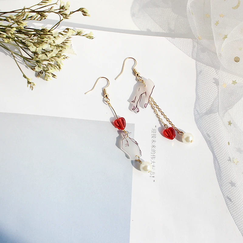 Женские серьги и колье SANSUMMER 2020 популярные милые красивые в форме жеста сердца