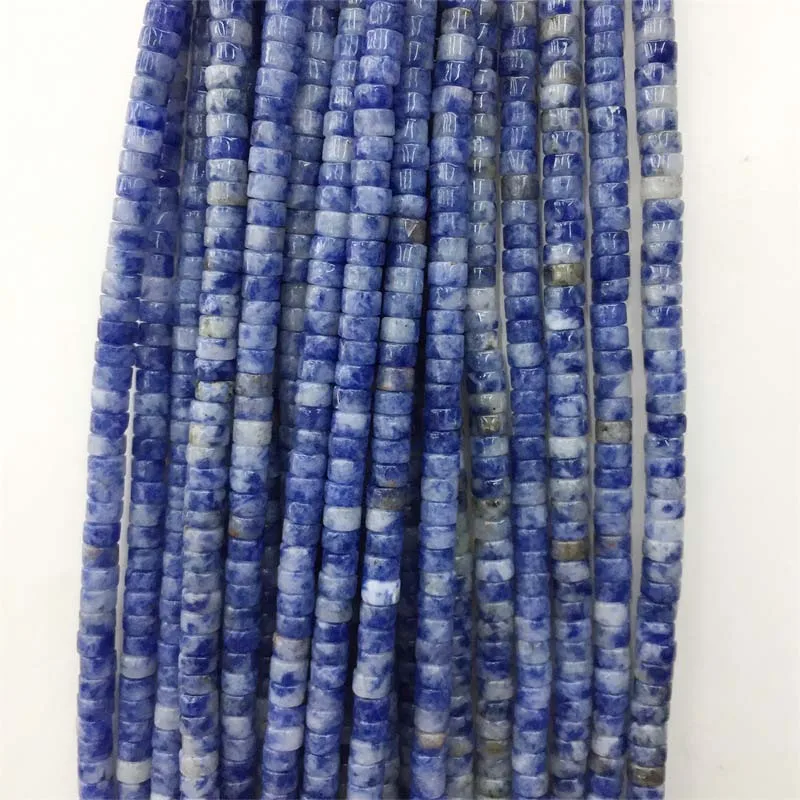 2*4 мм Heishi морской цвет синяя точка нефритовый драгоценный камень маленький